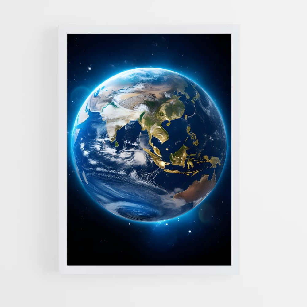 Poster Superbe Vue de la Terre depuis l'Espace – affiche Système solaire (vue 3)
